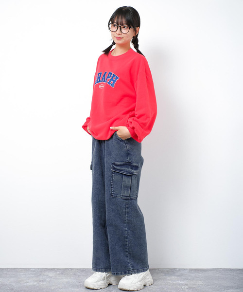 RiCO SUCRE(リコシュクレ)の「ワイドカーゴケミカルデニム(デニムパンツ・キッズ・ブラック/ネイビー・140/150/160)」の9枚目の写真