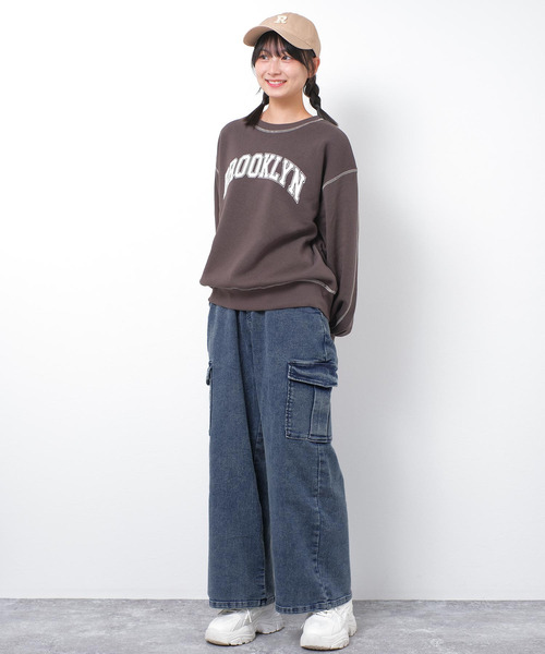 RiCO SUCRE(リコシュクレ)の「ワイドカーゴケミカルデニム(デニムパンツ・キッズ・ブラック/ネイビー・140/150/160)」の10枚目の写真