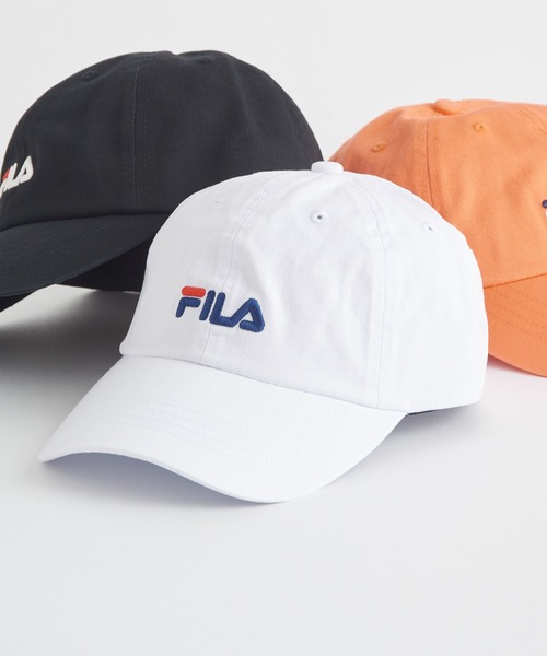 FILA(フィラ)の「【FILA】フィラ FLU COTTON TWILL CAP コットンツイルキャップ 通年つかえる定番アイテム! 洗濯機洗い(キャップ・メンズ・ブラック/ネイビー/ホワイト/ベージュ/オレンジ・FREE)」の1枚目の写真