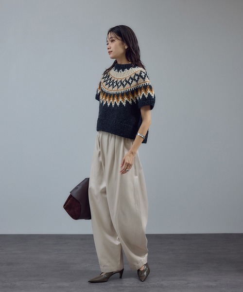 SALON adam et rope'(サロン アダム エ ロペ)の「サテンフェードイージーカーヴィーパンツ(その他パンツ・レディース・ブラウン系その他2/ブラウン系その他3/キナリ・S/M)」の18枚目の写真