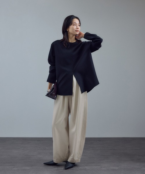 SALON adam et rope'(サロン アダム エ ロペ)の「サテンフェードイージーカーヴィーパンツ(その他パンツ・レディース・ブラウン系その他2/ブラウン系その他3/キナリ・S/M)」の17枚目の写真