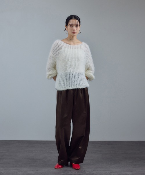 SALON adam et rope'(サロン アダム エ ロペ)の「サテンフェードイージーカーヴィーパンツ(その他パンツ・レディース・ブラウン系その他2/ブラウン系その他3/キナリ・S/M)」の8枚目の写真