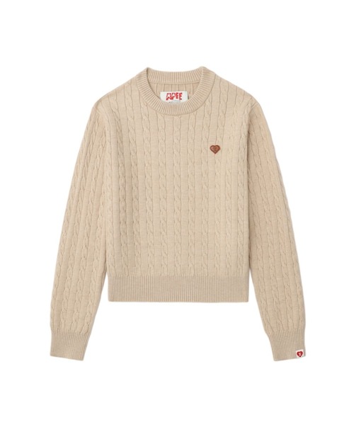 PU BADGE CABLE KNIT JUMPER（ニット/セーター）｜A BATHING APE（ア