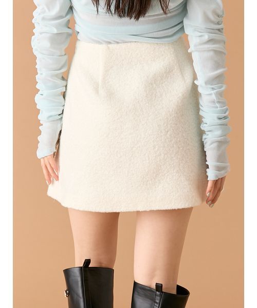 L.B CANDY STOCK]スノーフレークビジューミニスカート（スカート