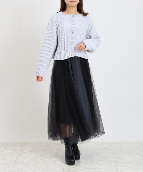 ASTORIA ODIER（アストリアオディール）の「ベロアモールアソートボタンカーディガン（カーディガン/ボレロ・レディース・ブラック/サックスブルー/ピンクベージュ/ホワイト・MEDIUM）」の16枚目の写真