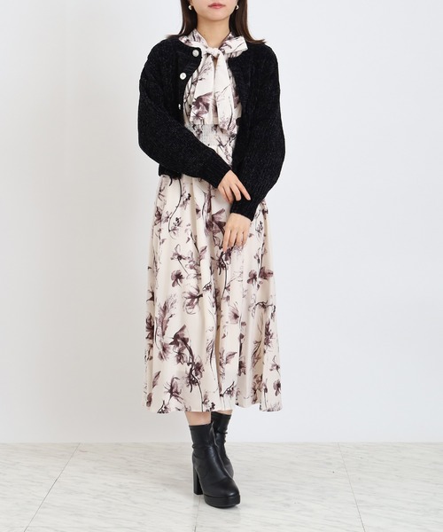 ASTORIA ODIER（アストリアオディール）の「ベロアモールアソートボタンカーディガン（カーディガン/ボレロ・レディース・ブラック/サックスブルー/ピンクベージュ/ホワイト・MEDIUM）」の20枚目の写真