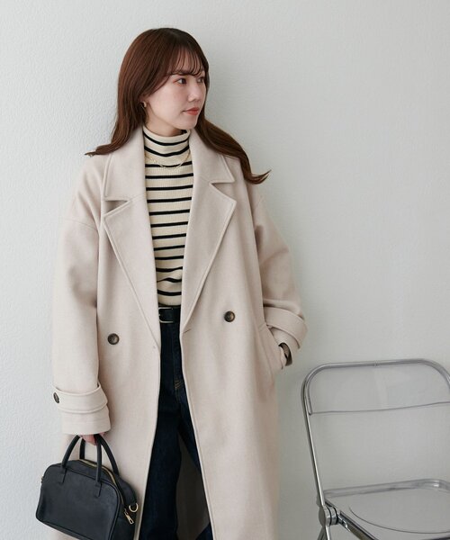 DISCOAT（ディスコート）の「【WEB限定】ダブルロングコート（チェスターコート・レディース・ブラウン/ダークブラウン/ホワイト/オフホワイト/チャコールグレー/ブラック・FREE）」の20枚目の写真