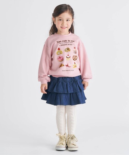 apres les cours（アプレレクール）の「【ジュニア対応】GIRLS転写モチーフトレーナー（スウェット・キッズ・サックスブルー/アイボリー/ピンク・80/90/100/110/120/130/140）」の8枚目の写真