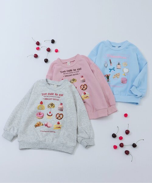 apres les cours（アプレレクール）の「【ジュニア対応】GIRLS転写モチーフトレーナー（スウェット・キッズ・サックスブルー/アイボリー/ピンク・80/90/100/110/120/130/140）」の11枚目の写真