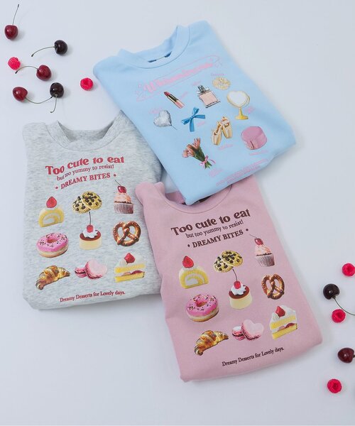 apres les cours（アプレレクール）の「【ジュニア対応】GIRLS転写モチーフトレーナー（スウェット・キッズ・サックスブルー/アイボリー/ピンク・80/90/100/110/120/130/140）」の12枚目の写真