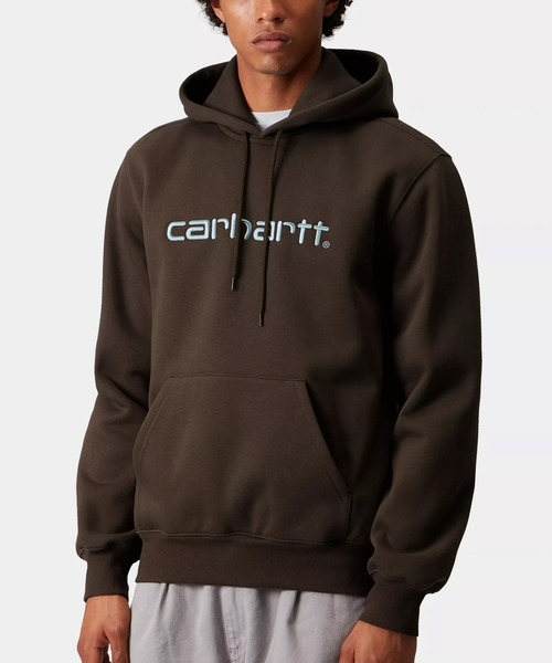 Carhartt WIP(カーハートダブリューアイピー)の「Carhartt WIP/カーハートダブリューアイピー HOODED CARHARTT SWEAT パーカー/プルオーバー フロント刺繍 I030547(パーカー・メンズ・ダークブラウン/ダークネイビー/グレー/ブラック・S/XL/L/M)」の3枚目の写真