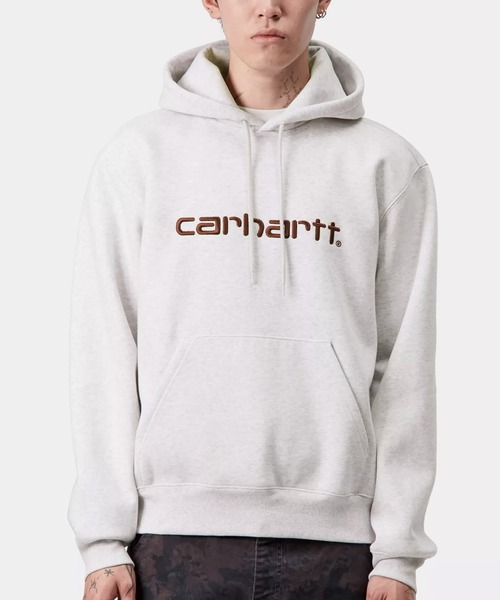 Carhartt WIP(カーハートダブリューアイピー)の「Carhartt WIP/カーハートダブリューアイピー HOODED CARHARTT SWEAT パーカー/プルオーバー フロント刺繍 I030547(パーカー・メンズ・ダークブラウン/ダークネイビー/グレー/ブラック・S/XL/L/M)」の2枚目の写真