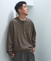 green label relaxing | ダブルフェイス ヘンリーネック ニット(ニット/セーター)