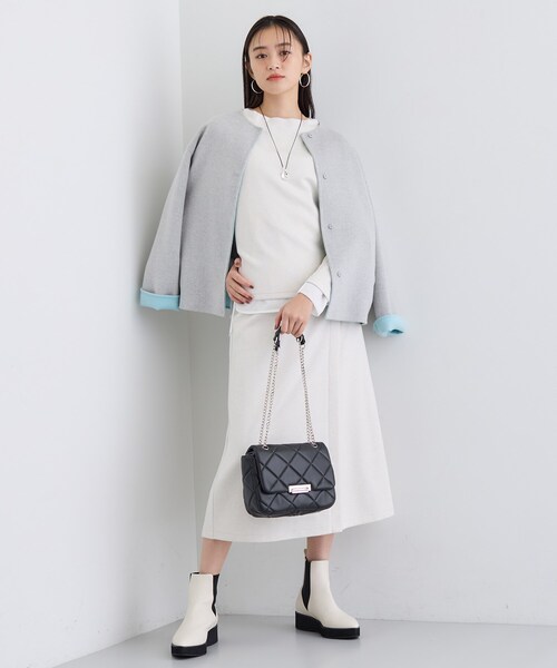 INDIVI（インディヴィ）の「【SETUP可能／洗える／UVケア】ライトジャージ ボトルネックトップス（Tシャツ/カットソー・レディース・オフホワイト/サックスブルー/ブラック/ダークグレー・05/13/15 /19/34/38）」の21枚目の写真