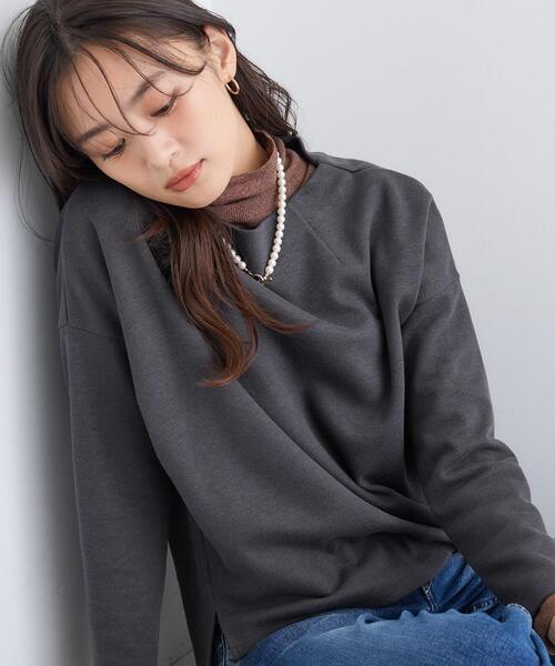 INDIVI（インディヴィ）の「【SETUP可能／洗える／UVケア】ライトジャージ ボトルネックトップス（Tシャツ/カットソー・レディース・オフホワイト/サックスブルー/ブラック/ダークグレー・05/13/15 /19/34/38）」の19枚目の写真