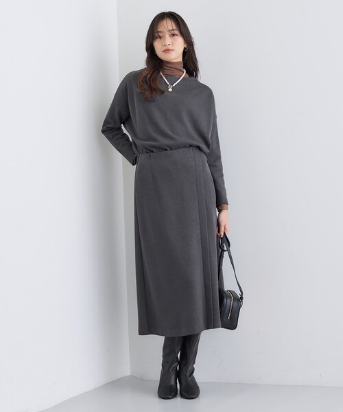 INDIVI（インディヴィ）の「【SETUP可能／洗える／UVケア】ライトジャージ ボトルネックトップス（Tシャツ/カットソー・レディース・オフホワイト/サックスブルー/ブラック/ダークグレー・05/13/15 /19/34/38）」の17枚目の写真