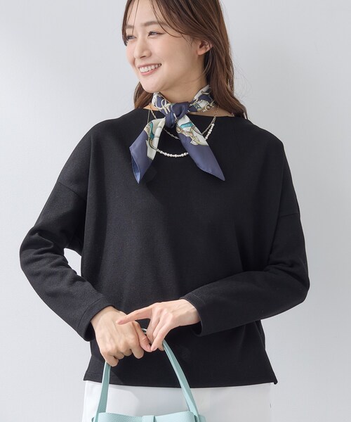 INDIVI（インディヴィ）の「【SETUP可能／洗える／UVケア】ライトジャージ ボトルネックトップス（Tシャツ/カットソー・レディース・オフホワイト/サックスブルー/ブラック/ダークグレー・05/13/15 /19/34/38）」の15枚目の写真