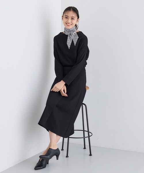 INDIVI（インディヴィ）の「【SETUP可能／洗える／UVケア】ライトジャージ ボトルネックトップス（Tシャツ/カットソー・レディース・オフホワイト/サックスブルー/ブラック/ダークグレー・05/13/15 /19/34/38）」の10枚目の写真