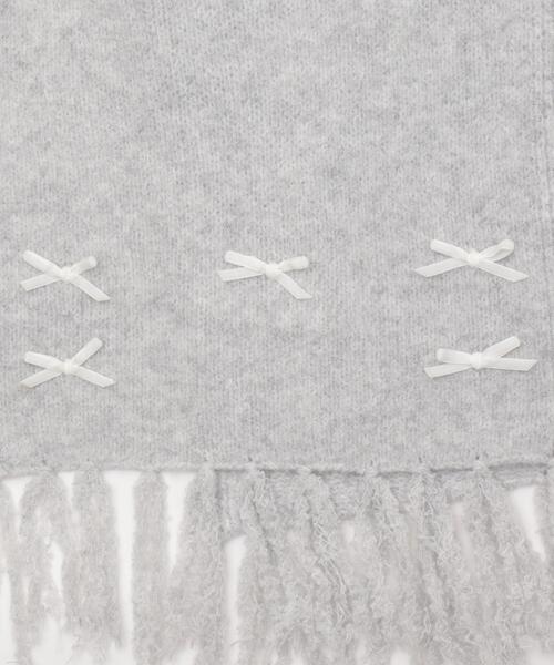 WEGO（ウィゴー）の「WEGO/ベロアリボンニットストール（マフラー・レディース・ライトピンク/ライトグレー/ホワイト・FREE）」の5枚目の写真