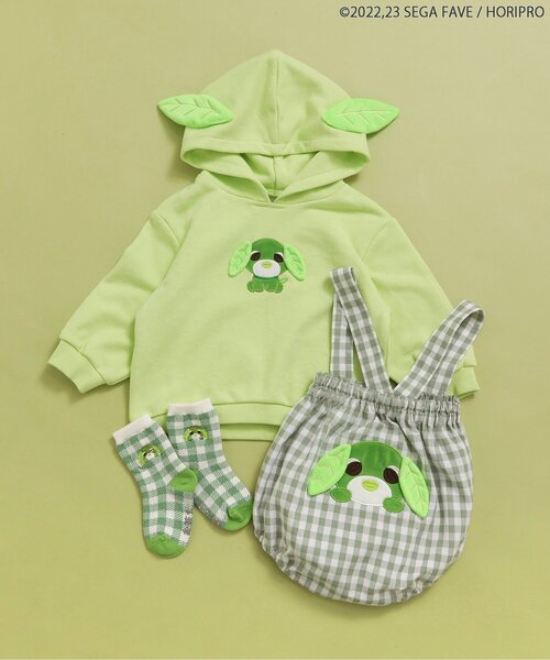 apres les cours(アプレレクール)の「WEB限定お茶犬サスペンダー付ベビーブルマ(その他ベビーウェア・キッズ・グリーン/ピンク・70/80)」の9枚目の写真