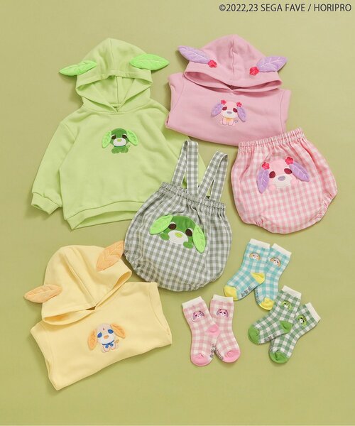 apres les cours(アプレレクール)の「WEB限定お茶犬サスペンダー付ベビーブルマ(その他ベビーウェア・キッズ・グリーン/ピンク・70/80)」の11枚目の写真