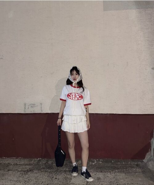 RONRON(ロンロン)の「PENDANT FRILL HOODIE WIND JUMPER RED CHECK(ナイロンジャケット・レディース・その他・FREE)」の8枚目の写真