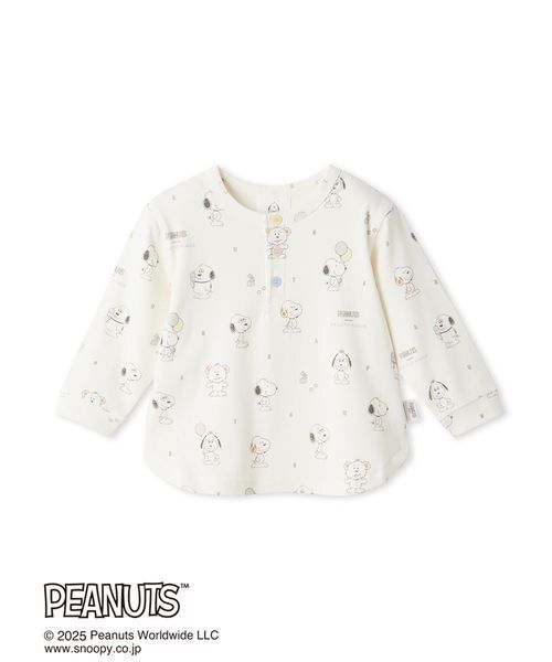 gelato pique(ジェラートピケ)の「【PEANUTS PUPPIES】【BABY】総柄プルオーバー(ベビーパジャマ/スリーパー・キッズ・クリーム・80)」の4枚目の写真