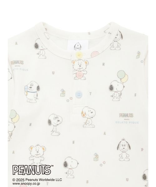 gelato pique(ジェラートピケ)の「【PEANUTS PUPPIES】【BABY】総柄プルオーバー(ベビーパジャマ/スリーパー・キッズ・クリーム・80)」の7枚目の写真