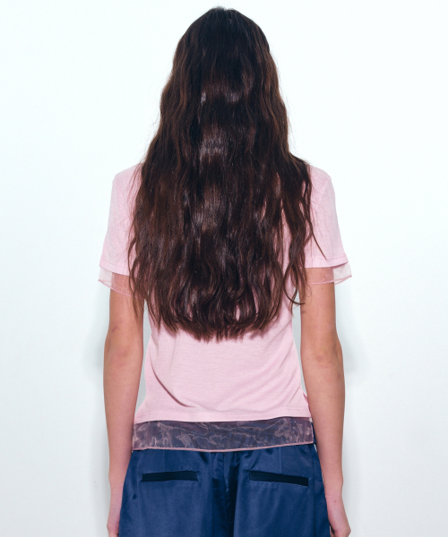 NICK&NICOLE(ニックアンドニコール)の「NICOLE SHEER LAYERED LOGO TOP_PINK(Tシャツ/カットソー・レディース・PINK・FREE)」の3枚目の写真