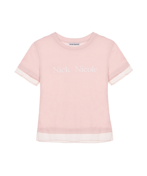 NICK&NICOLE(ニックアンドニコール)の「NICOLE SHEER LAYERED LOGO TOP_PINK(Tシャツ/カットソー・レディース・PINK・FREE)」の4枚目の写真