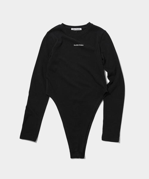 PLACE STUDIO（プレイススタジオ）の「ウィメンズソフトロゴスリムフィットロングスリーブ長袖ボディスーツTシャツ（Tシャツ/カットソー・レディース・ブラック/グレー・FREE）」の3枚目の写真