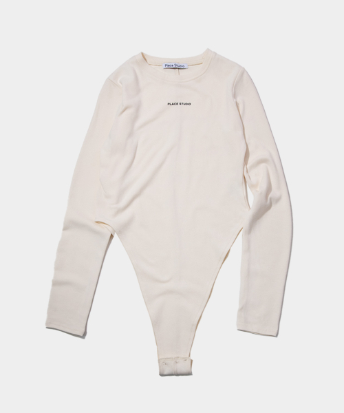 PLACE STUDIO（プレイススタジオ）の「ウィメンズソフトロゴスリムフィットロングスリーブ長袖ボディスーツTシャツ（Tシャツ/カットソー・レディース・ブラック/グレー・FREE）」の7枚目の写真