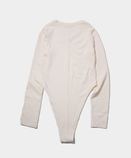 PLACE STUDIO（プレイススタジオ）の「ウィメンズソフトロゴスリムフィットロングスリーブ長袖ボディスーツTシャツ（Tシャツ/カットソー・レディース・ブラック/グレー・FREE）」の8枚目の写真