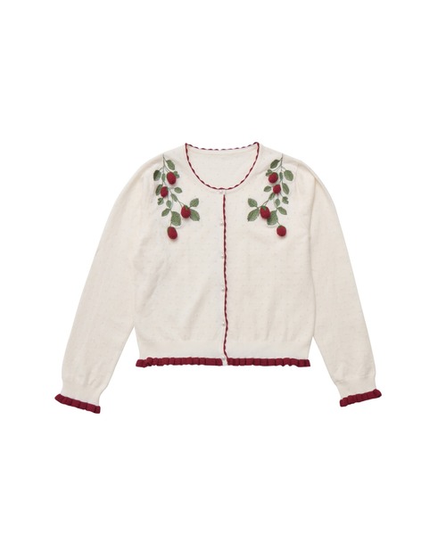 Lolime by mellfy memory(ロリミー バイ メルフィーメモリー)の「strawberry patch cardigan(カーディガン/ボレロ・レディース・ホワイト/グレー・FREE)」の2枚目の写真