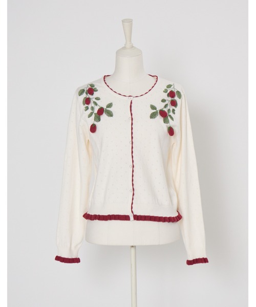Lolime by mellfy memory(ロリミー バイ メルフィーメモリー)の「strawberry patch cardigan(カーディガン/ボレロ・レディース・ホワイト/グレー・FREE)」の15枚目の写真