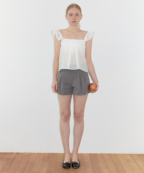 SINOON(シヌーン)の「Double Tuck Shorts (Grey)(その他パンツ・レディース・グレー・MEDIUM/SMALL)」の2枚目の写真
