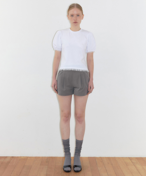 SINOON(シヌーン)の「Double Tuck Shorts (Grey)(その他パンツ・レディース・グレー・MEDIUM/SMALL)」の5枚目の写真