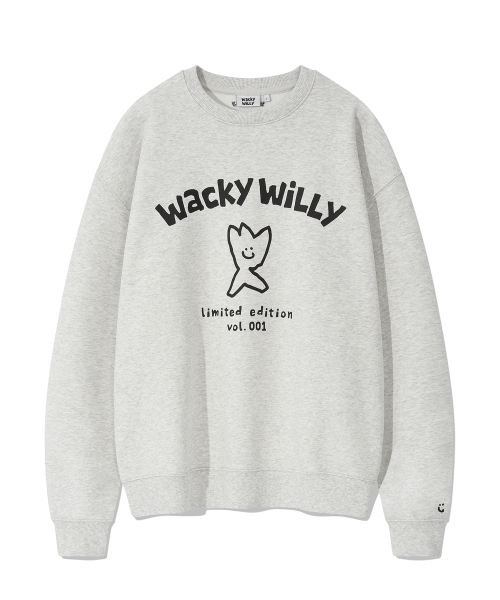 Wacky WiLLy（ワッキーウィリー）の「ロゴタイポグラフィック スウェット ライトグレー（スウェット・レディース・その他・SMALL/MEDIUM/LARGE/X-LARGE）」の2枚目の写真