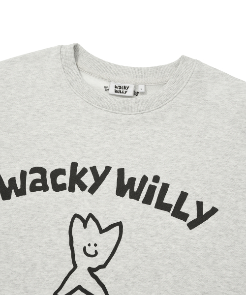 Wacky WiLLy（ワッキーウィリー）の「ロゴタイポグラフィック スウェット ライトグレー（スウェット・レディース・その他・SMALL/MEDIUM/LARGE/X-LARGE）」の4枚目の写真