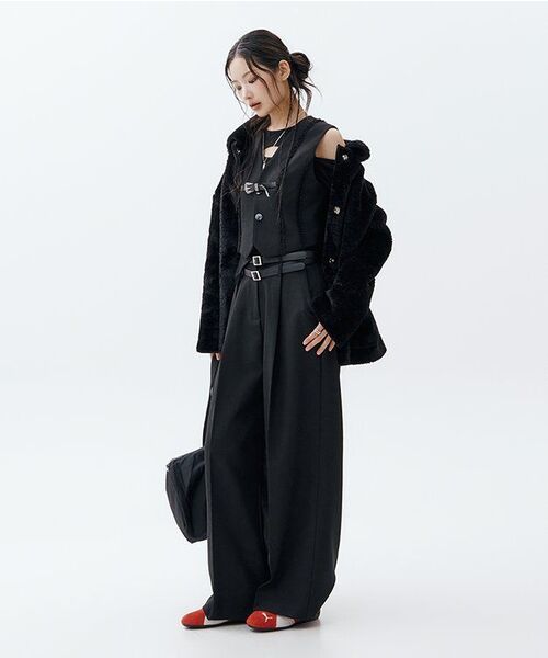 ROSEFRANTZ（ロゼフランツ）の「Two Belt Wide Slacks [Black]（スラックス・レディース・ブラック・FREE）」の4枚目の写真