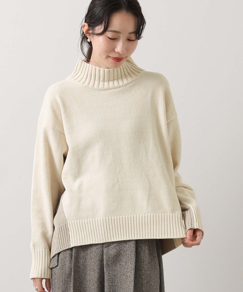 Gready Brilliant（グレディブリリアン）の「モールバイカラーハイネックニット（ニット/セーター・レディース・イエロー×グレー/ホワイト系/グレー系その他・FREE）」の8枚目の写真