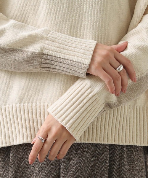 モールバイカラーハイネックニット（ニット/セーター）｜Gready