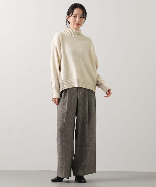 Gready Brilliant（グレディブリリアン）の「モールバイカラーハイネックニット（ニット/セーター・レディース・イエロー×グレー/ホワイト系/グレー系その他・FREE）」の4枚目の写真