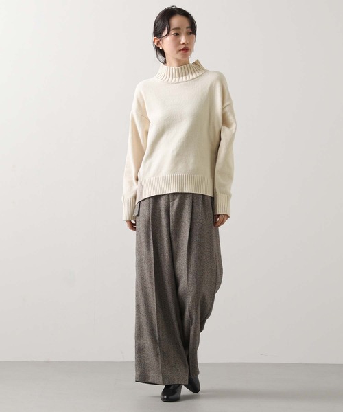 Gready Brilliant（グレディブリリアン）の「モールバイカラーハイネックニット（ニット/セーター・レディース・イエロー×グレー/ホワイト系/グレー系その他・FREE）」の7枚目の写真