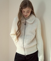 SunsetPark（サンセットパーク）の「ファーベストレイヤード ニットジップパーカー SP25a014【SunsetPark】【2025AW】（その他アウター）」