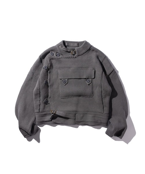 GOAT ESSENCE(ゴートエッセンス)の「MOTORCYCLE KNIT JACKET(ニット/セーター・メンズ・ブラック/カーキ/グレー・FREE)」の3枚目の写真