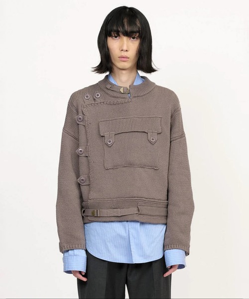 GOAT ESSENCE(ゴートエッセンス)の「MOTORCYCLE KNIT JACKET(ニット/セーター・メンズ・ブラック/カーキ/グレー・FREE)」の12枚目の写真