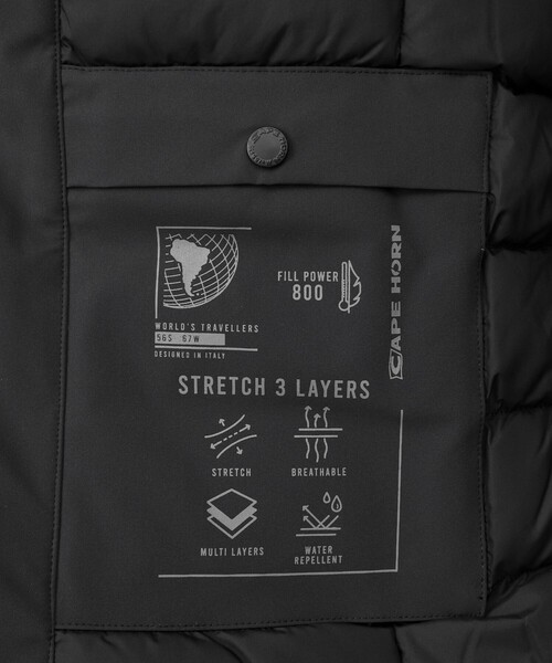 CAPEHORN（ケープホーン）の「【CAPE HORN/ケープホーン】NOLASCO ダウンジャケット ダウンコート 25AW（ダウンジャケット/コート・メンズ・ブラック・48/50）」の18枚目の写真