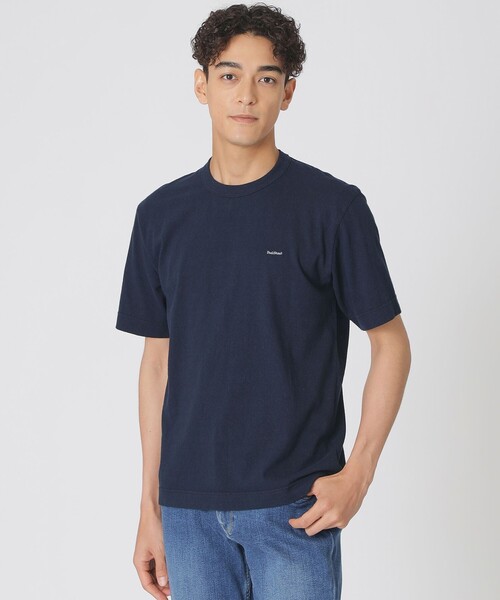 Paul Stuart（ポールスチュアート）の「ラフィスラブ天竺半袖Tシャツ（Tシャツ/カットソー・メンズ・ネイビー/ホワイト・XL/M/L）」の2枚目の写真