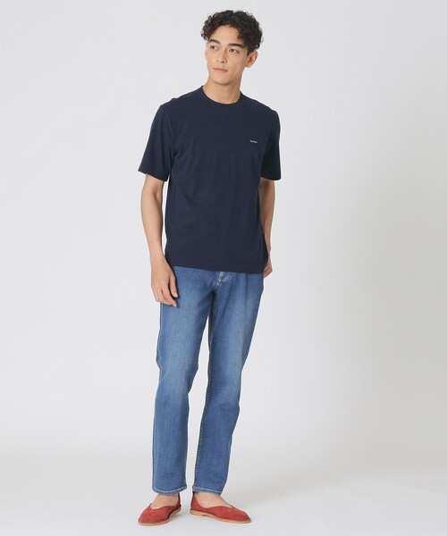 Paul Stuart（ポールスチュアート）の「ラフィスラブ天竺半袖Tシャツ（Tシャツ/カットソー・メンズ・ネイビー/ホワイト・XL/M/L）」の9枚目の写真